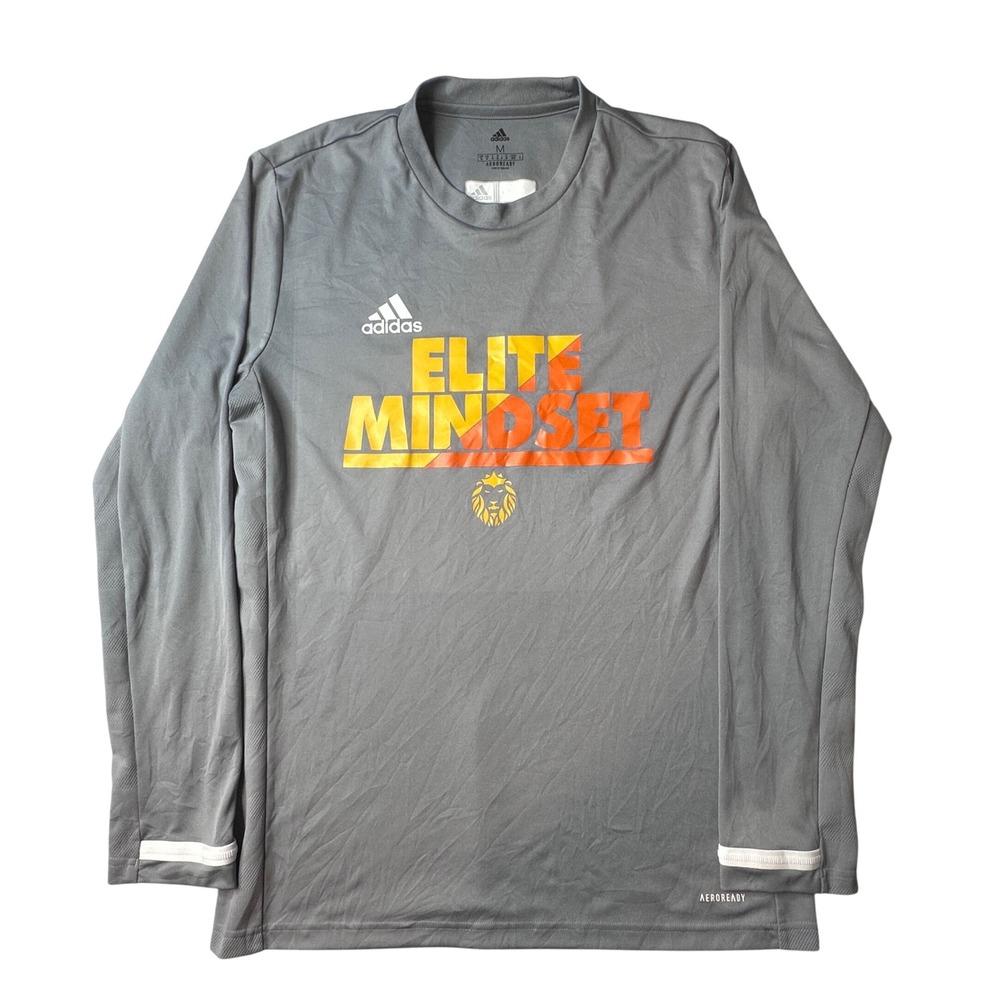 Adidas Shirt Mens M Grey Elite Mindset Aeroready Long‎ Sleeve Training DX7253